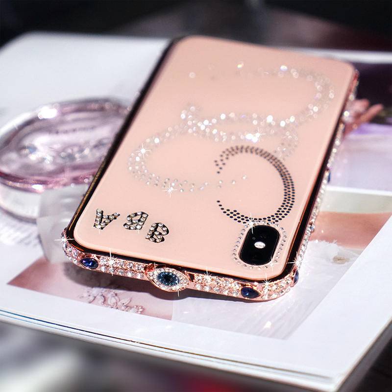 IPHONE Bling Berlian Imitasi Glitter Kristal Dimond Bumper Case Untuk Iphone13 12 11 Pro Xs Max Case Metal Cover Untuk Iphone7 8 Plus X Xr Se