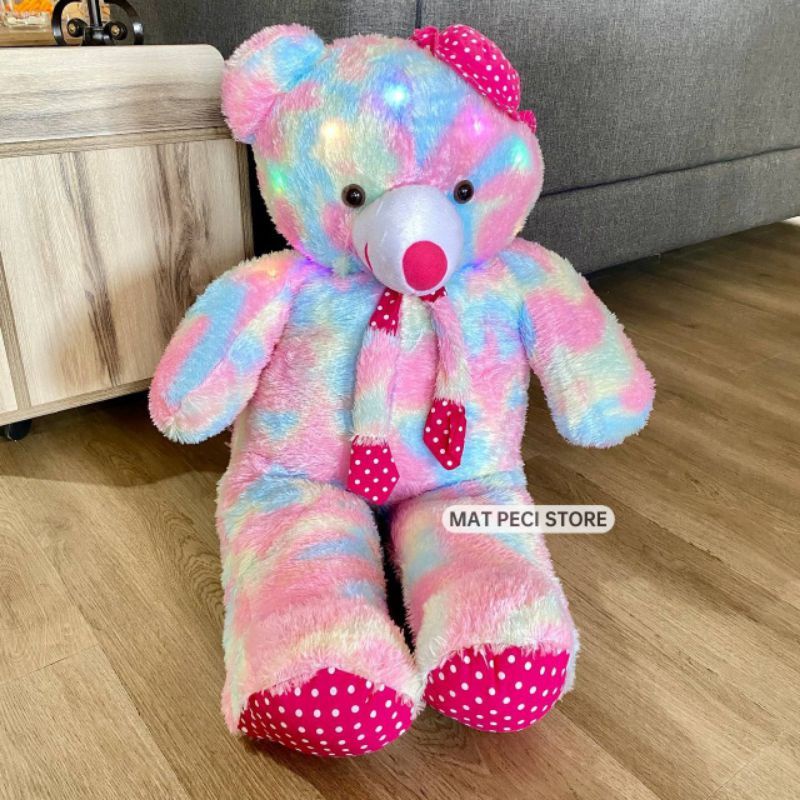 Boneka Beruang RAINBOW Teddybear Rainbow 1 Meter Bagus