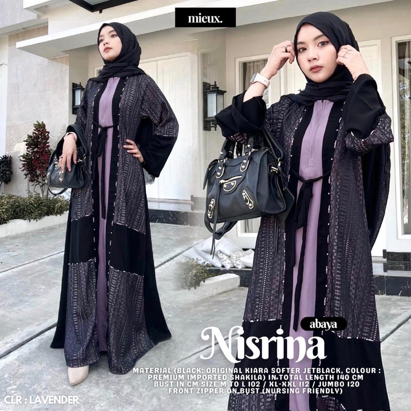 NISRINA ABAYA Jetblack Premium Original By Mieux