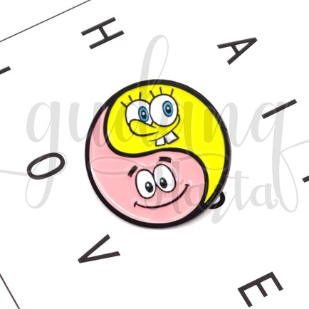 Pin Yinyang Spongebob Bros Tas Motif Kartun Laut Lucu Tuspin GH 208152