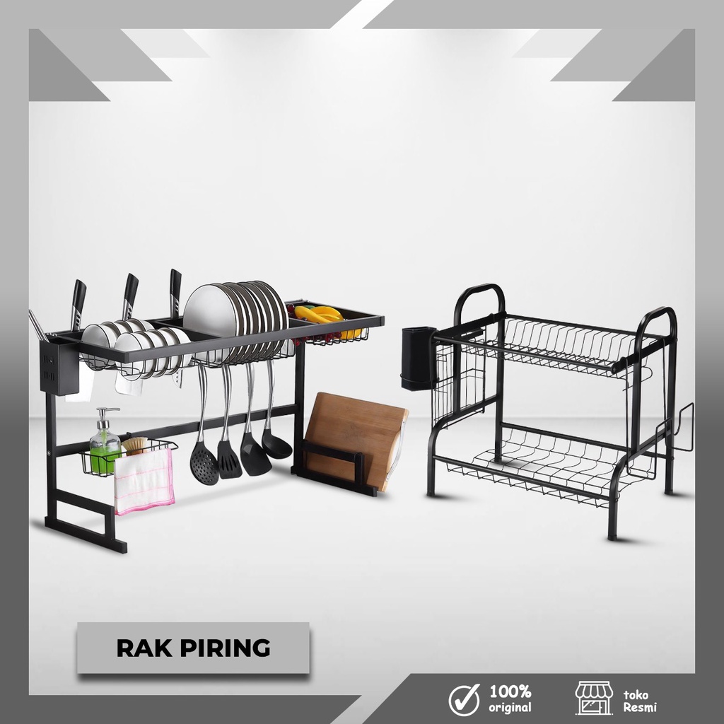 Rak Piring Mangkuk /Rak Peralatan Dapur/Rak Piring 1 susun Dan 2 susun Bahan Stainless  - YOYOSOO