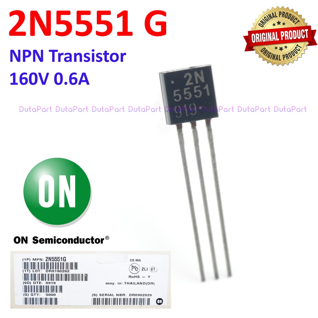 2N5551 ORIGINAL ON SEMICONDUCTOR NPN Transistor 2N5551G 2N 5551 TO-92