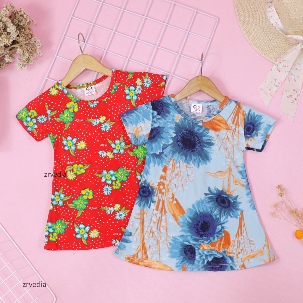 Dress Amirah Bayi uk Bayi - 5 Tahun / Baju Tidur Anak Perempuan Adem Kaos Lucu Dres Harian Murah