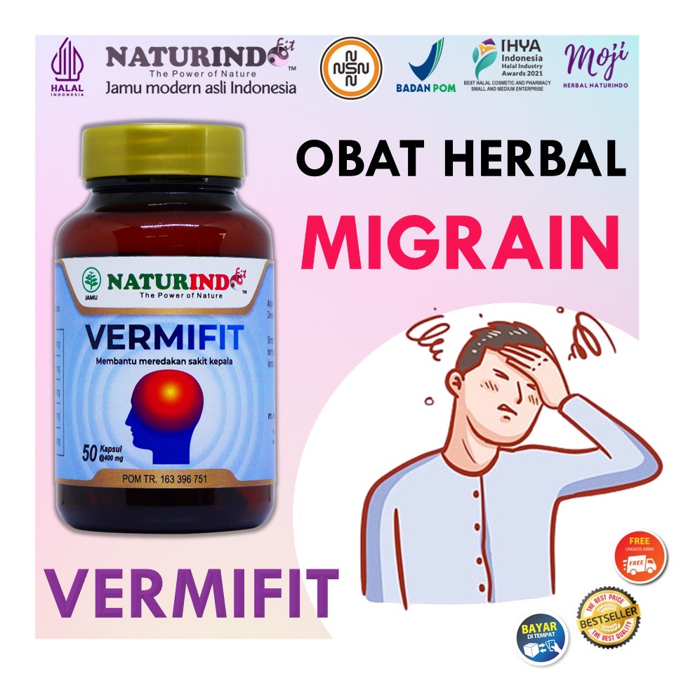 Jual Obat Herbal Migrain Sakit Kepala Sebelah Migren Mumet Puyeng