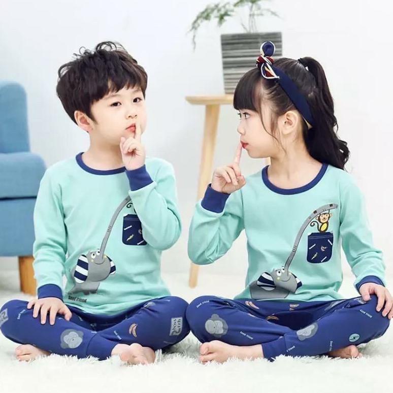 Big Sale Dunia Anak1 Baju Tidur Anak-Anak Lengan Panjang / Baju Tidur Anak Motif Lucu / Set Piyama B