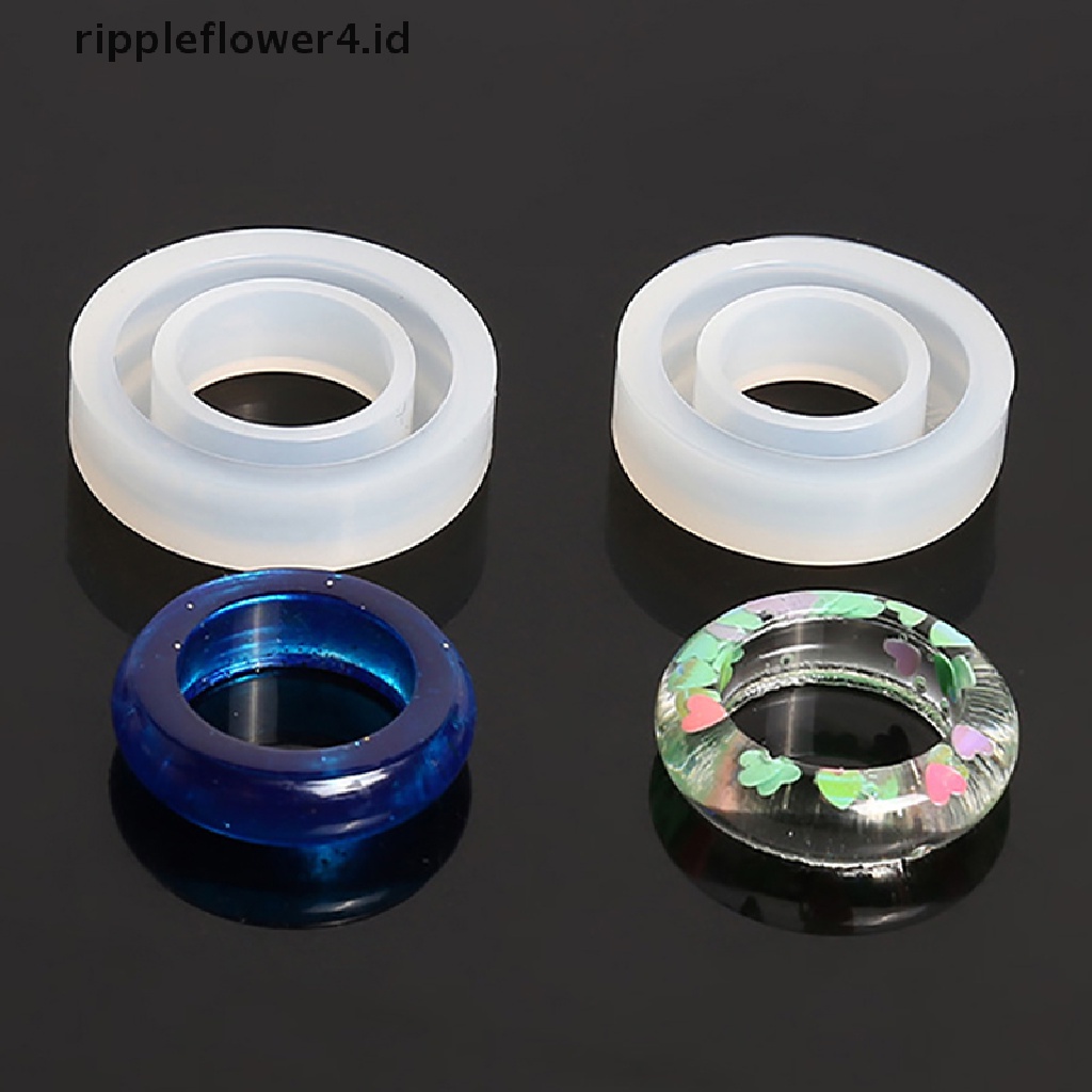 {rippleflower4.id} 3pcs Cetakan Cincin Silikon Fleksibel Aneka Untuk Membuat Perhiasan Resin Epoxy DIY~