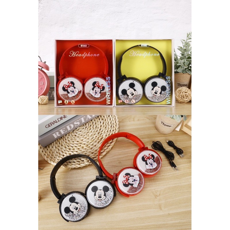 HEADPHONE BANDO BLUETOOTH WIRELESS KARAKTER MICKEY &amp; MINNIE TYPE BT-002