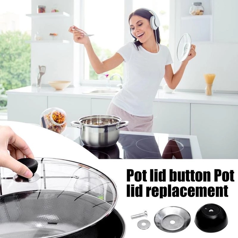 Gagang Tutup Panci Stainless Steel Pengganti/ Cover Panci Cookware Universal Pegangan Anti Panas Aksesoris Dapur