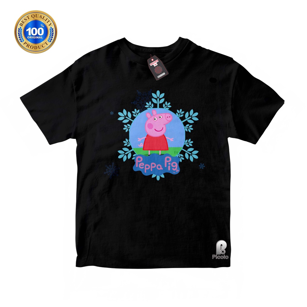BAJU ANAK KAOS ATASAN ANAK MOTIF PEPPAPIG UNISEX Bahan COTTUN (FREE NAMA)