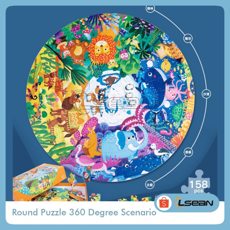 PUZZLE KARTUN BULAT BESAR | PUZZLE ANAK | ROUND PUZZLE | 360 DEGREES SCENARIO