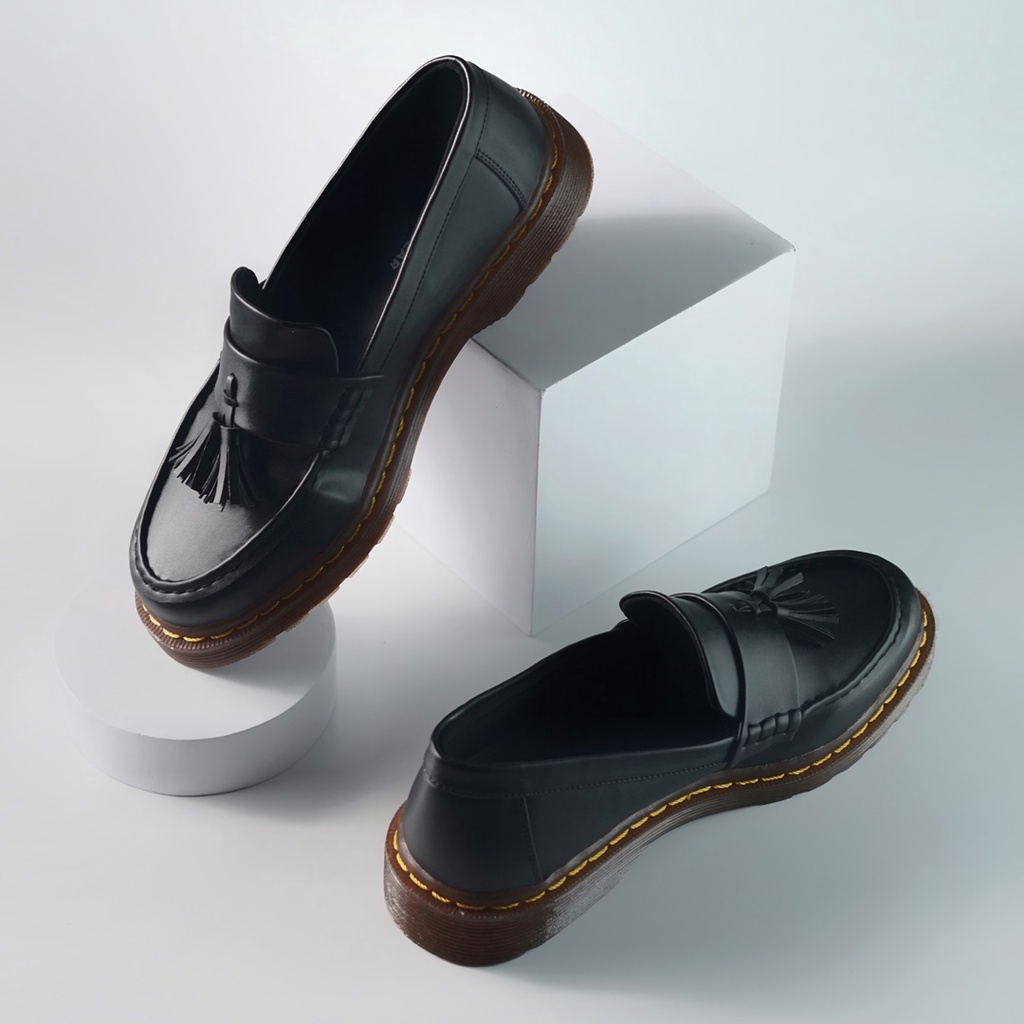 ZIGGY BLACK ORIGINAL x JACK Sepatu Loafers Hitam Pria Slip On Formal Casual Kerja Kantor Slop Resmi Kantoran Pesta Wedding Kondangan Nikah Selop Jalan Santai Hangout Kuliah Modern Penny Loafer Semi Kulit Premium Footwear Keren Terbaru Kekinian Branded