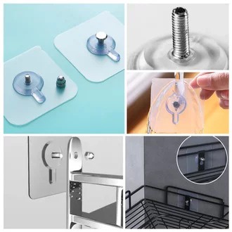Gantungan HOOK Magic Kait Socket Tempel Dinding Transparan Serbaguna Model Paku Baut Tanpa Bor HM025 - ACS