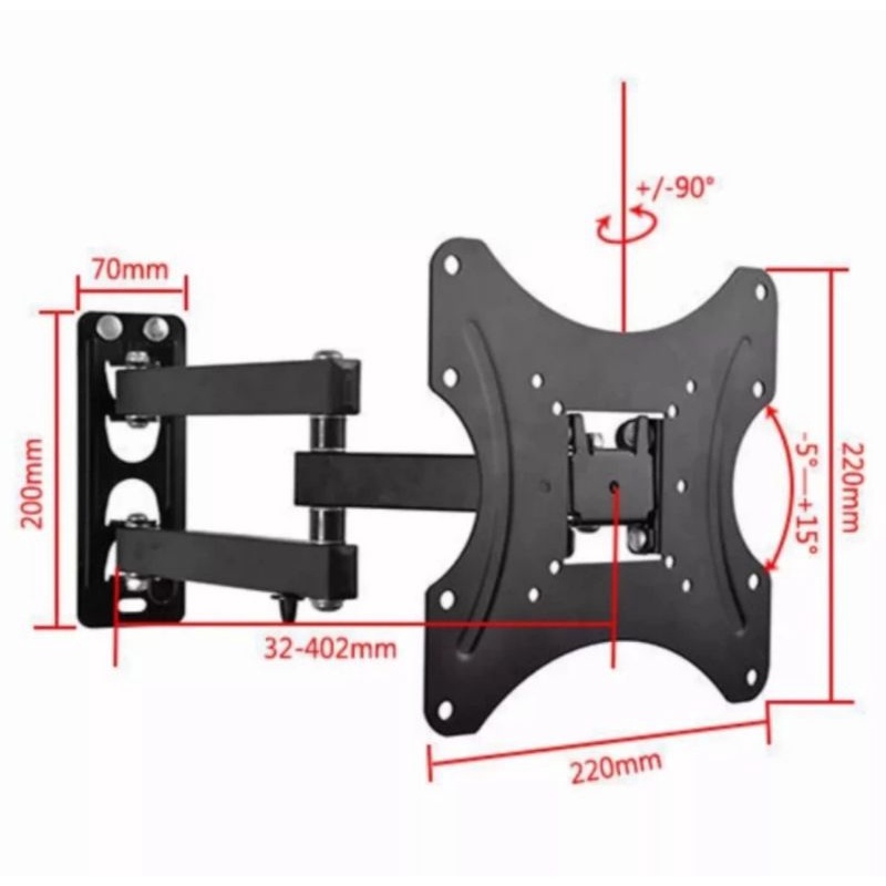 New sat TV Bracket 2.5m 200 x 200 Pitch 17-42Inch TV X-200