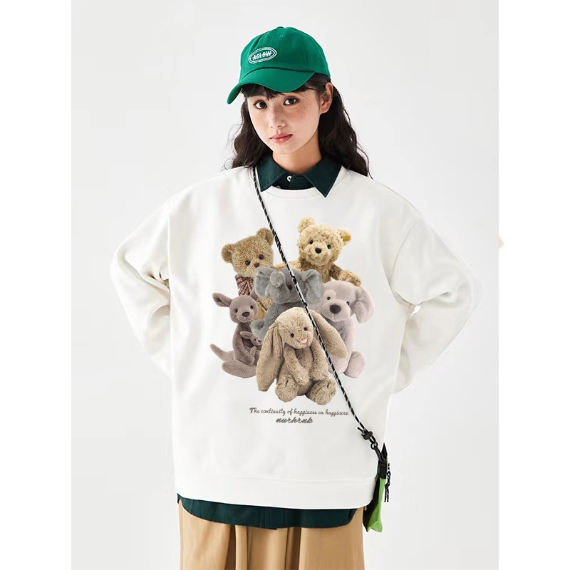 [chaoo.id]Sweater Oversize Teddy Bear Unisex Sweater Saku Boneka Beruang Lucu Unik Berkualitas Oversize Korean Style