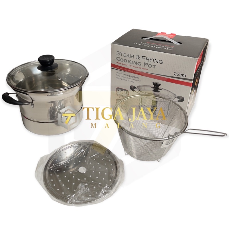 Panci Stream Frying Cooking Pot / noodle pot panci penggorengan