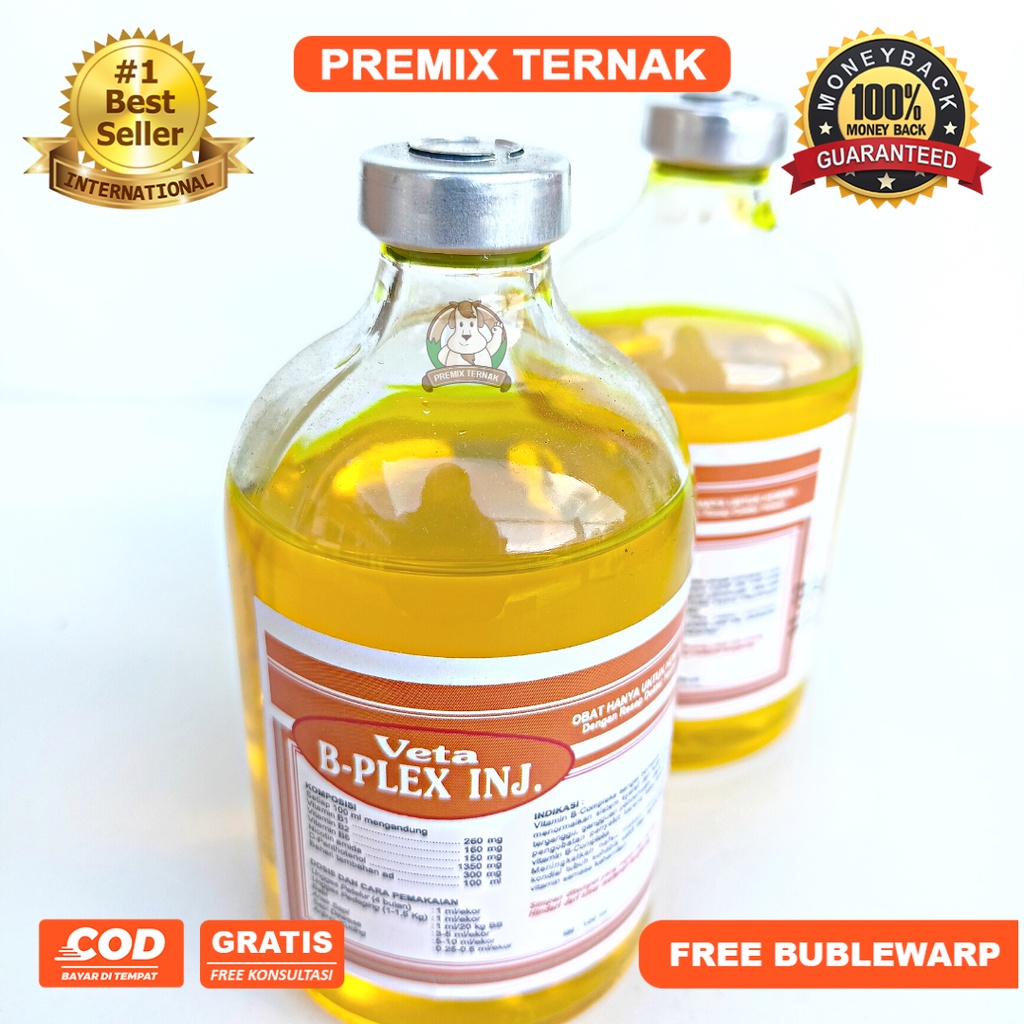 VITAMIN B COMPLEX VETA B PLEX INJ 100ML - Vitamin B Komplek Sapi Kambing Domba Ayam Babi Joss