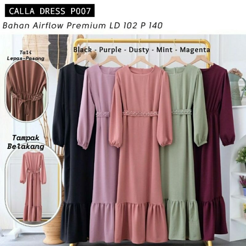 Calla Dress | Dress AirFlow Premium | Dress Rampel Bawah Model Duyung | Dress Remaja Ootd Fashion Hi