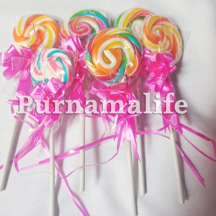 

✡ Grosir Permen Lollipop 4cm isi 20pcs motif bundar I Rainbow candy Lolli ↮
