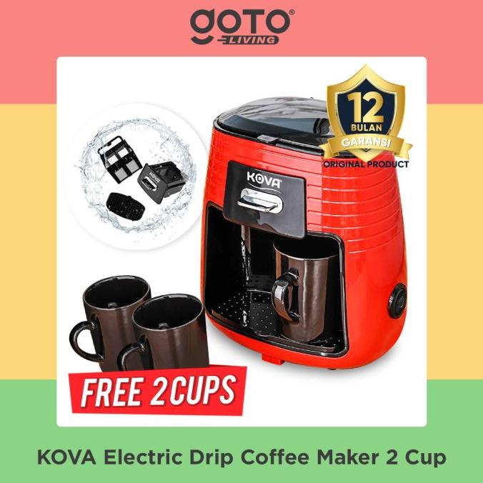 Kova Mesin Kopi Listrik Drip Coffee Maker with Ceramic Cups