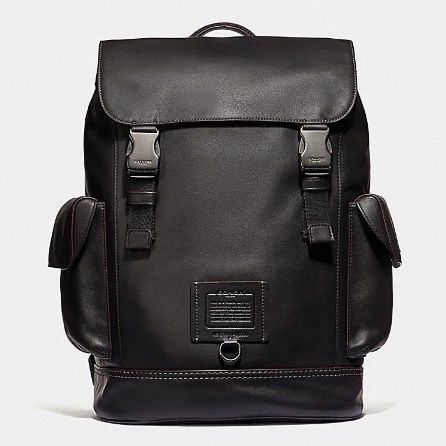 [Instant/Same Day] coach 36080  new men's double zipper backpack computer bag schoolbag beibao