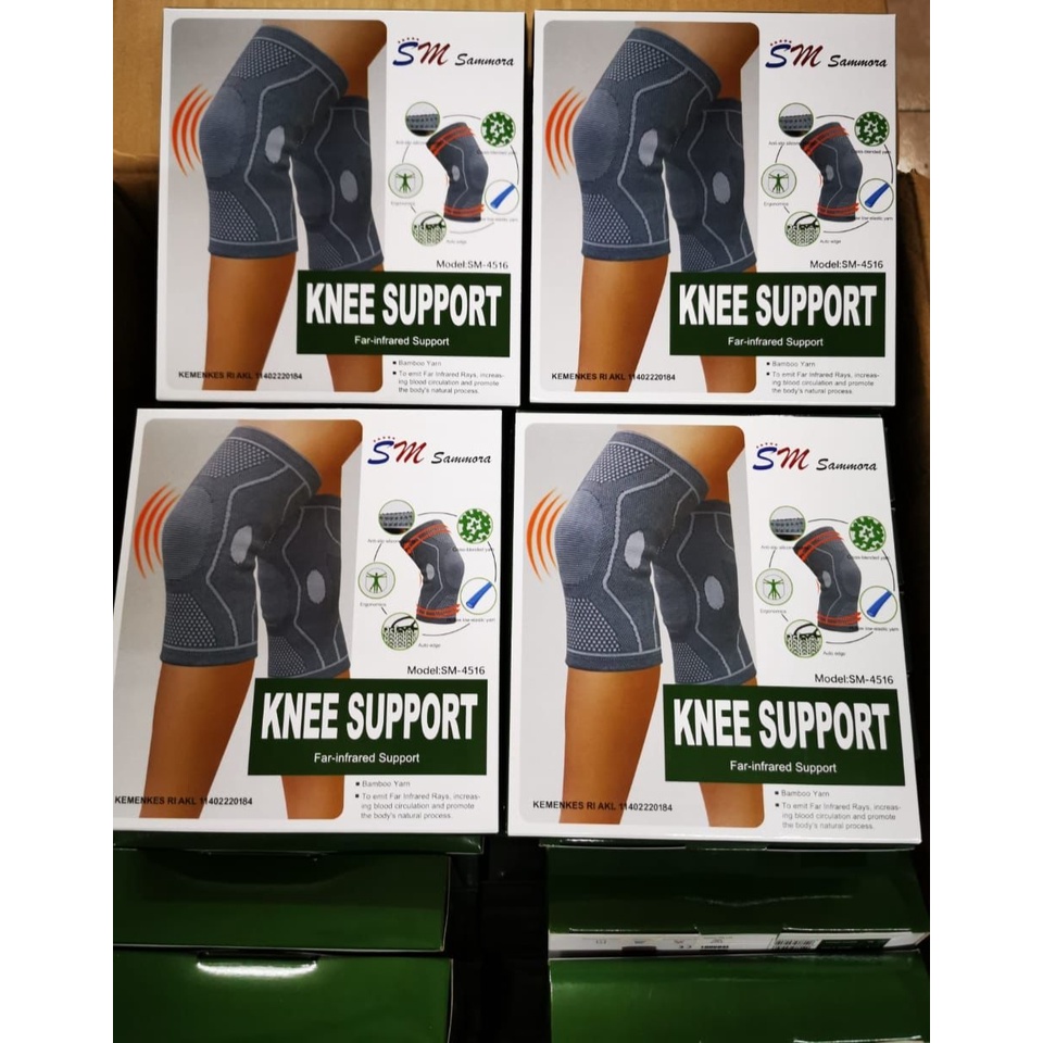 A1 Deker Pelindung Untuk Pencegahan Cidera Lutut Saat Olahraga Isi 2Pcs Sepasang Sammora Knee Support Bamboo Yarn