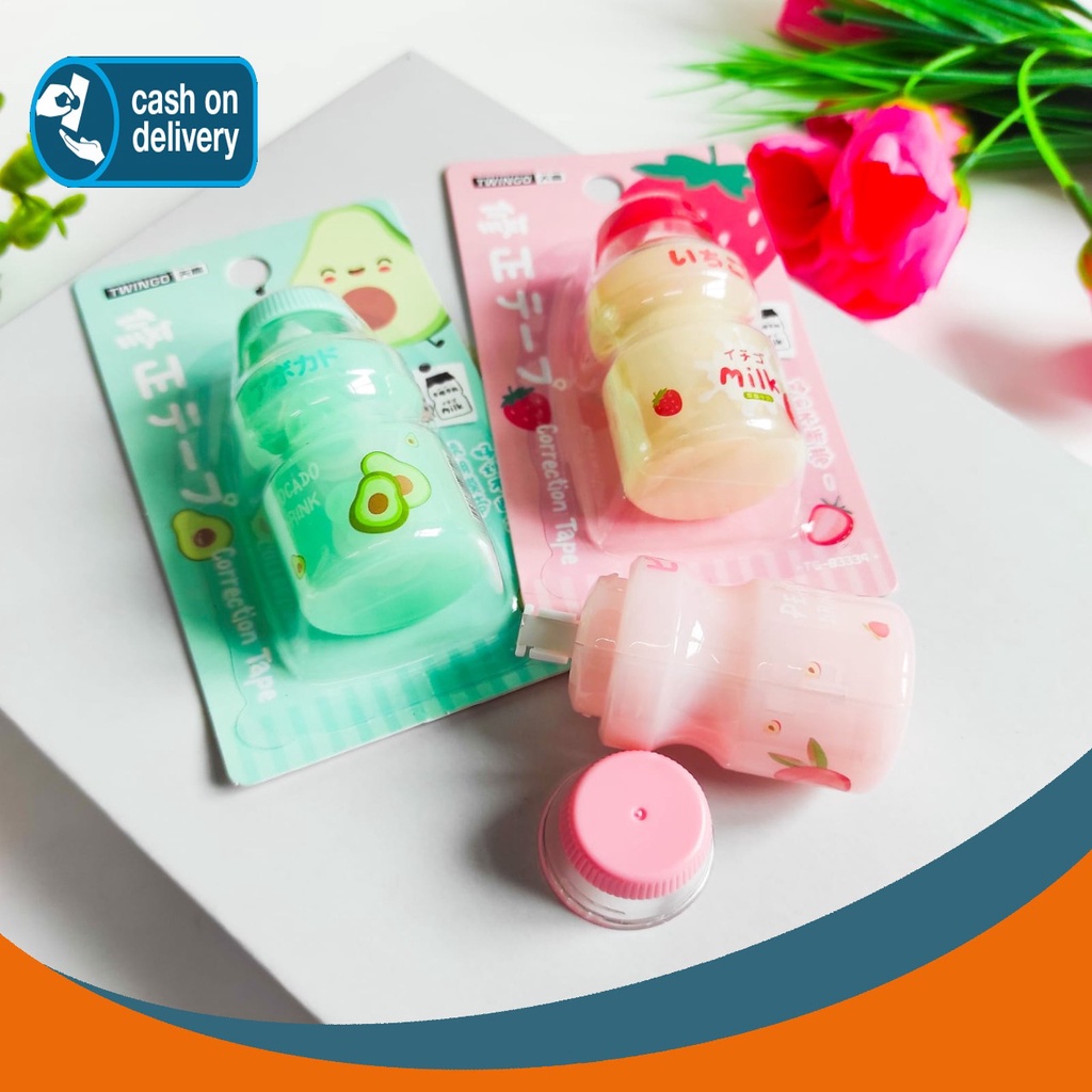 

CORRECTION TAPE ROLL BOTOL YAKULT BUAH TIPE-EX BENTUK MINUMAN KEKINIAN UNIK LUCU MURAH TIPEX
