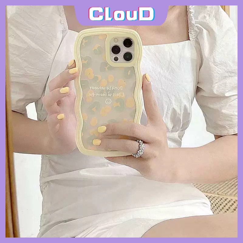 Wavy Edge Smile Soft Case Realme C30 C35 C15 C25Y C33 C12 C25 C17 9 9i 8I 7 8 10 5 7I 9Pro+C25S 5i 6i 8Pro C11 C20A C21 C21Y C20 C3 Shockproof Fashion Motif Leopard Phone Cover