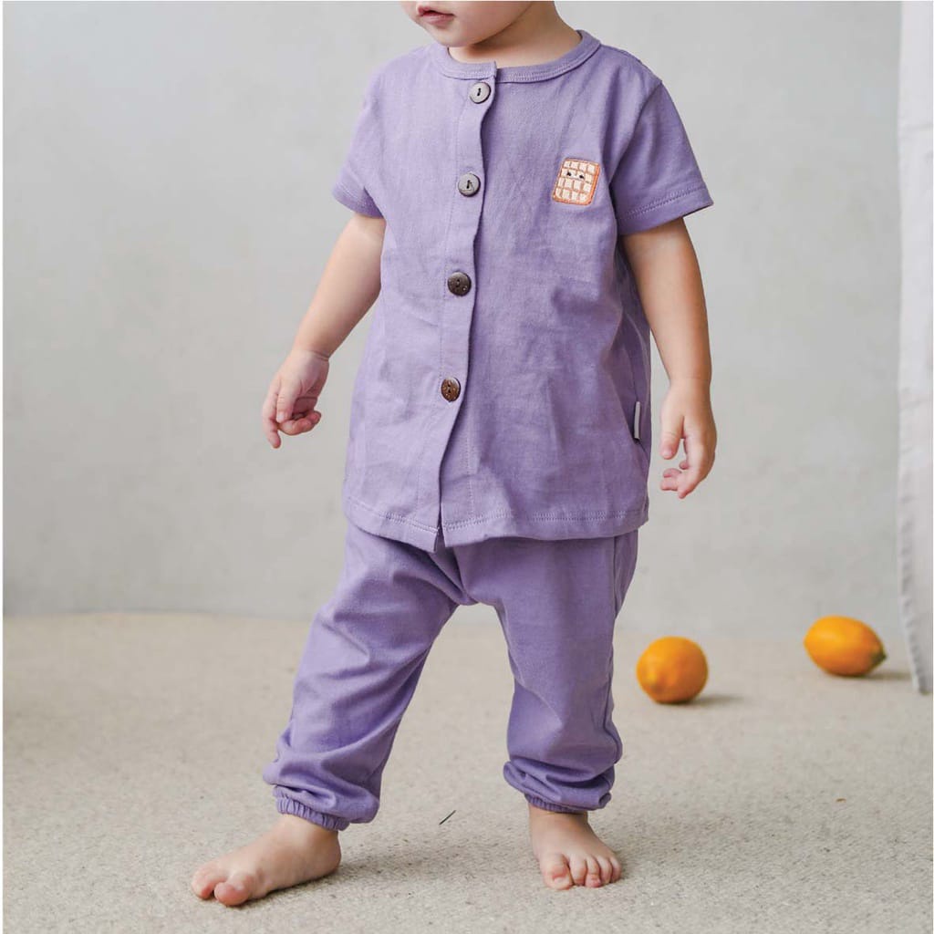 Mooi Short Sleeve Long Button Pajamas - Mooi piyama bayi