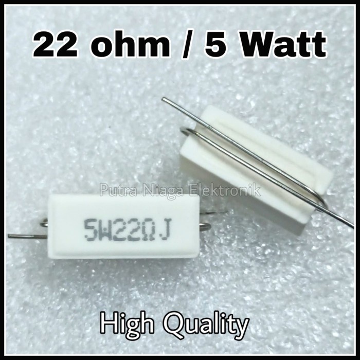 Resistor 22 ohm 5 watt 22R 5W keramik / kapur / cemen 22ohm 5watt putr4n14 Berkualitas