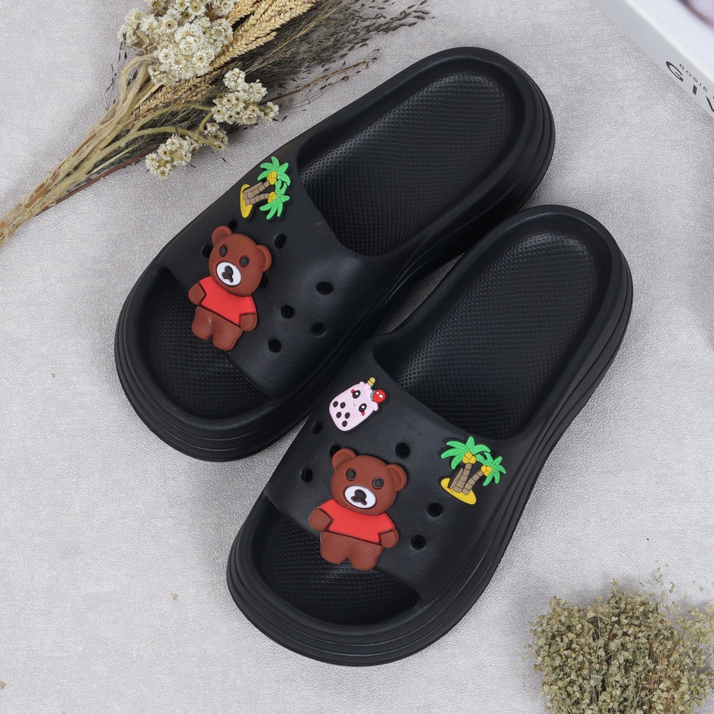 Sandal Slop Wanita Fuji Panda 5 cm - Sandal Import