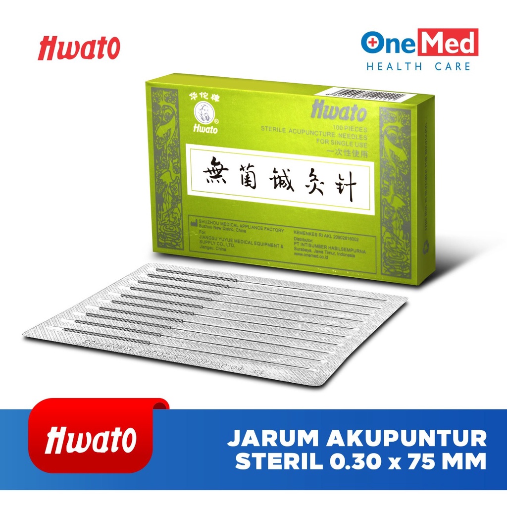 Jarum Akupuntur Hwato Acupuncture ( 0.30 x 75 mm ) Box Isi 100 Pcs