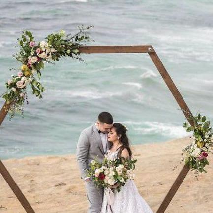 ㊯ Backdrop Hexagon Wedding Rustic ト