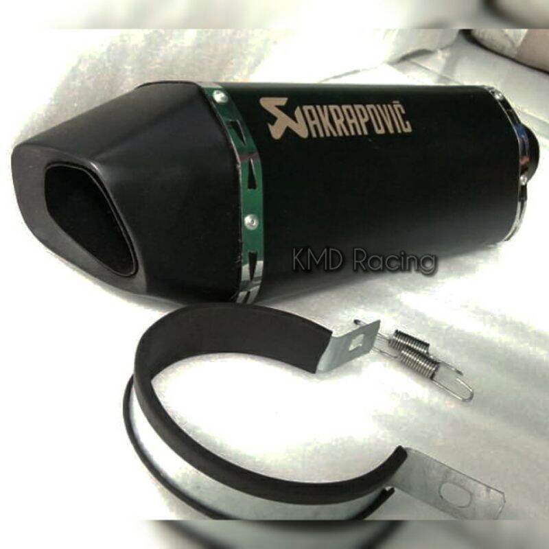 KNALPOT RACING AKRAPOVIC BLACKDOFF SUARA BASS ADEM FULLSTAINLESS buat Vixion, CB150R, Satria FU, Son