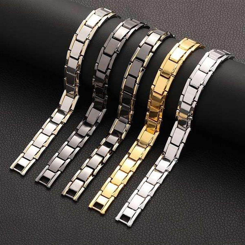 Needway Pria Gelang Keren Adjustable Hadiah Ulang Tahun Unisex Alloy Multi-Warna Magnetit Bracelet