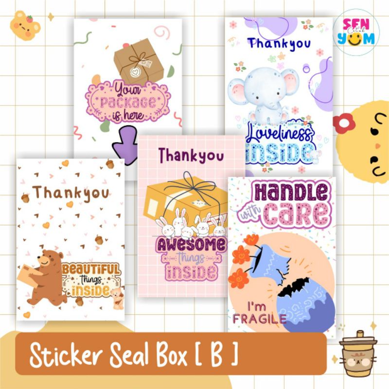 {DESIGN B} STICKER SEAL BOX | STICKER HAMPERS | STICKER PACKAGING