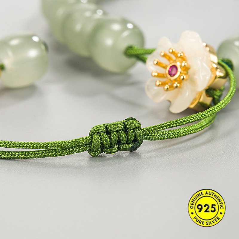 Begonia Hetian Jade Gelang Wanita Rumbai Tali Gendong U1485