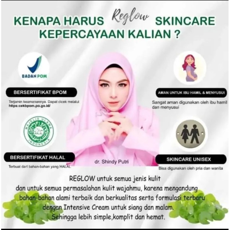 reglow skincare wajah glowing treaetment series jerawat original