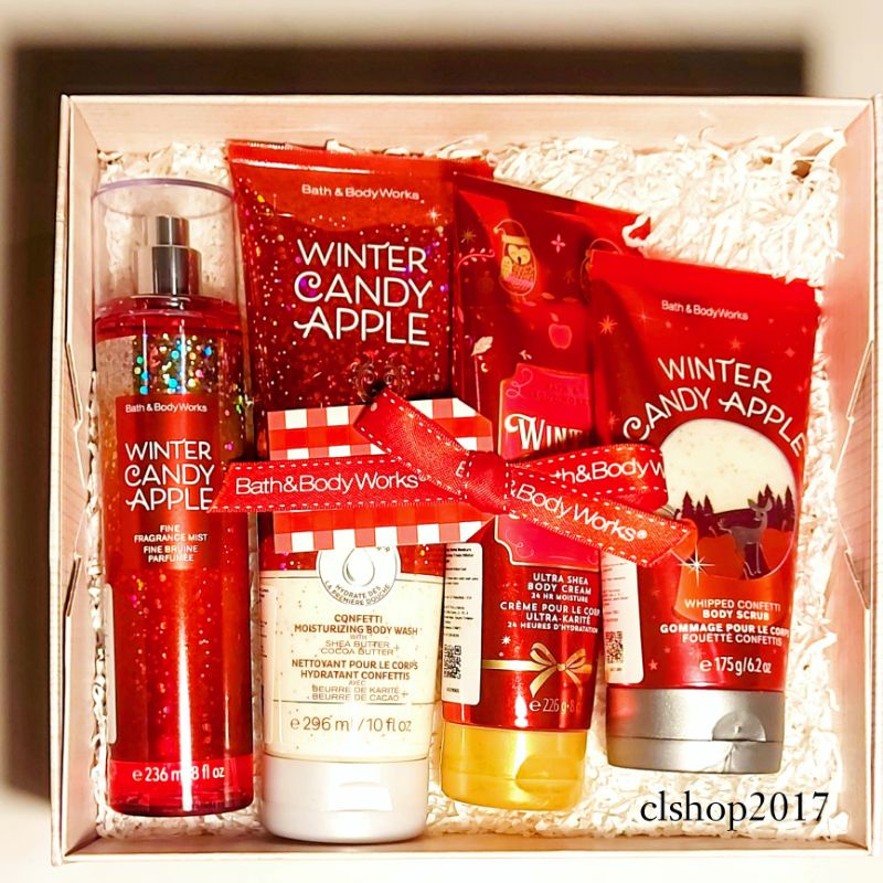 BBW WINTER CANDY APPLE BATH &amp; BODY WORKS PAKET VALENTINE'S DAY