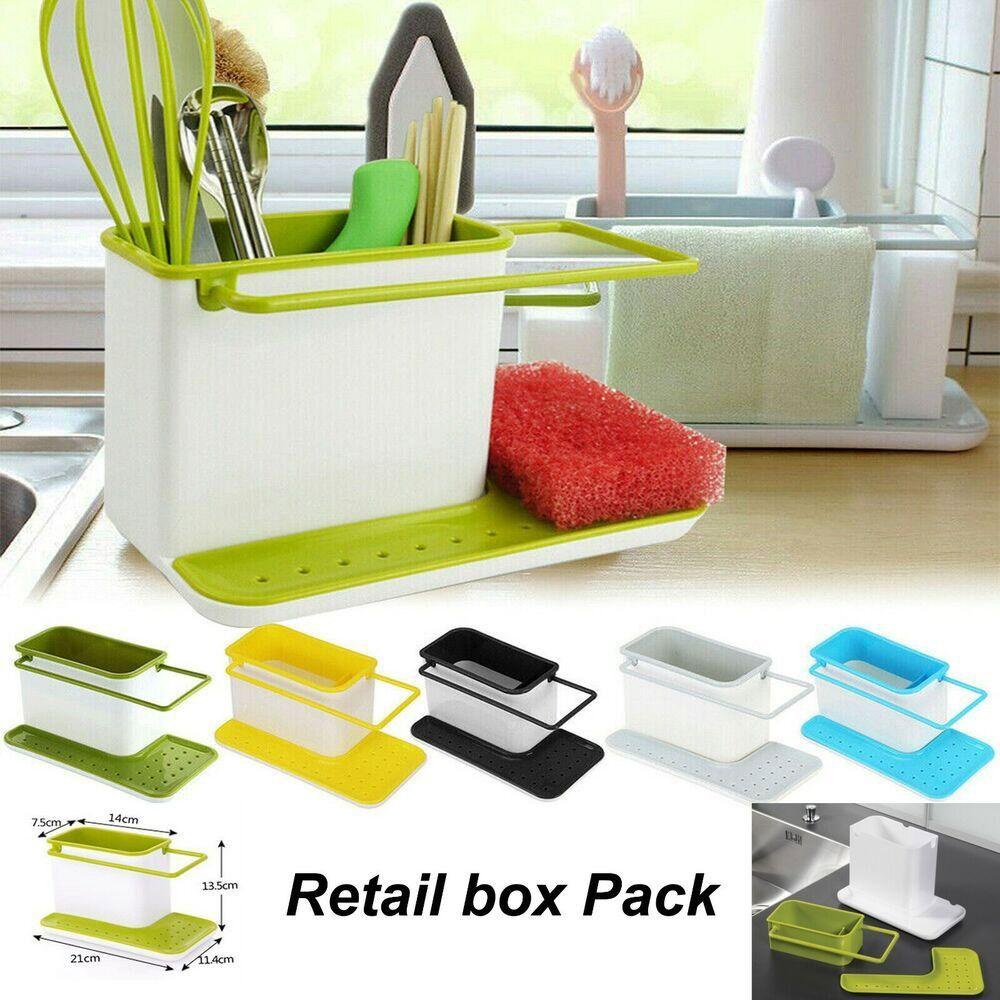 Solighter Rak Dapur Awet Tempat Spons Drain Storage Rack Utensils Holder