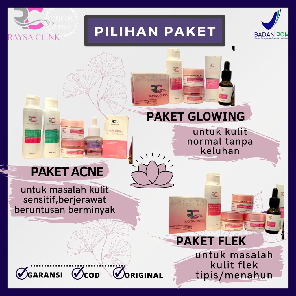 Raysa Raisa Clink Skincare  Paket Exclusive Glowing Bpom