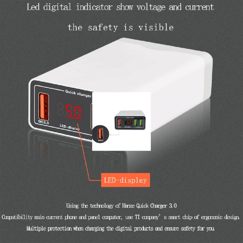 Zzz QC3.0 USB Charger Klip 3port USB Fast Charger Fast Charging Block Untuk Android Hp Tablet Motor