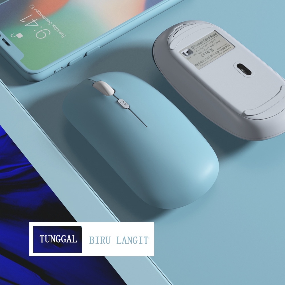 Laptop Apple Bluetooth Nirkabel Mouse, Mouse Charging Mouse Bluetooth Nirkabel 2 plus ultra-thin silent LED Warna Backlight Game Mouse, Mouse Portable Super Tipis Senyap