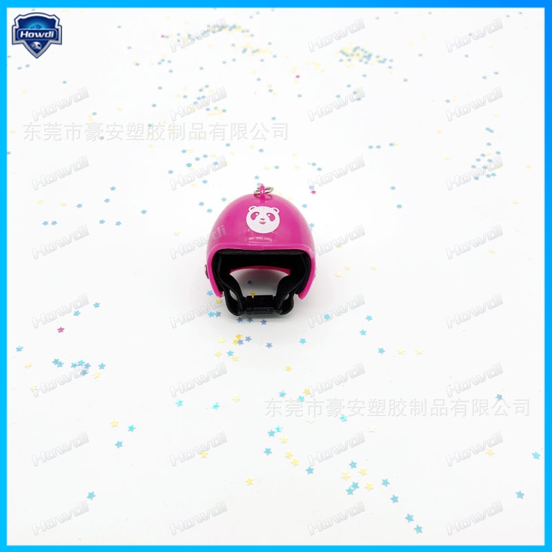 Gantungan Kunci Helm take out Kreatif Gantungan Kunci Uber take out Gantungan Kunci Charming panda face pendant Safety helmet key chain