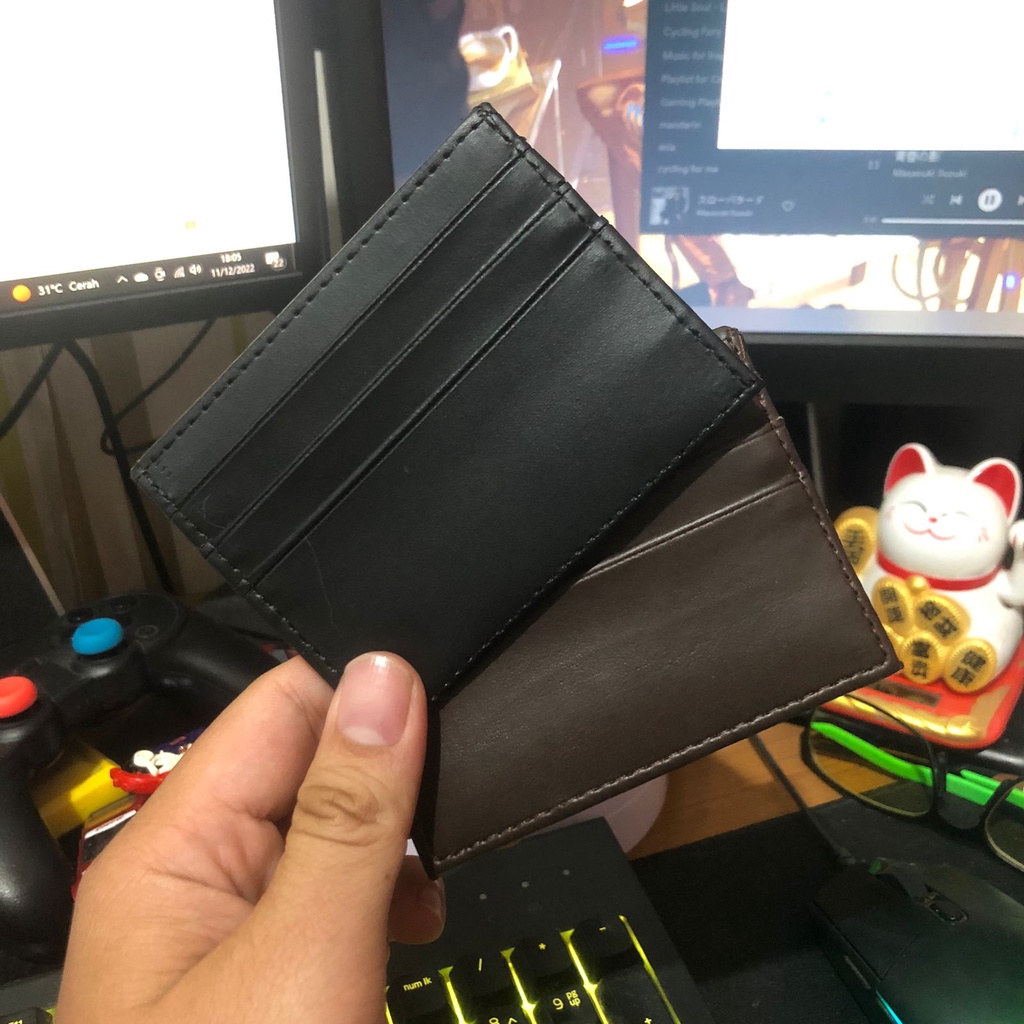 dompet kartu card slim TanpaMerk original bahan PU tebal