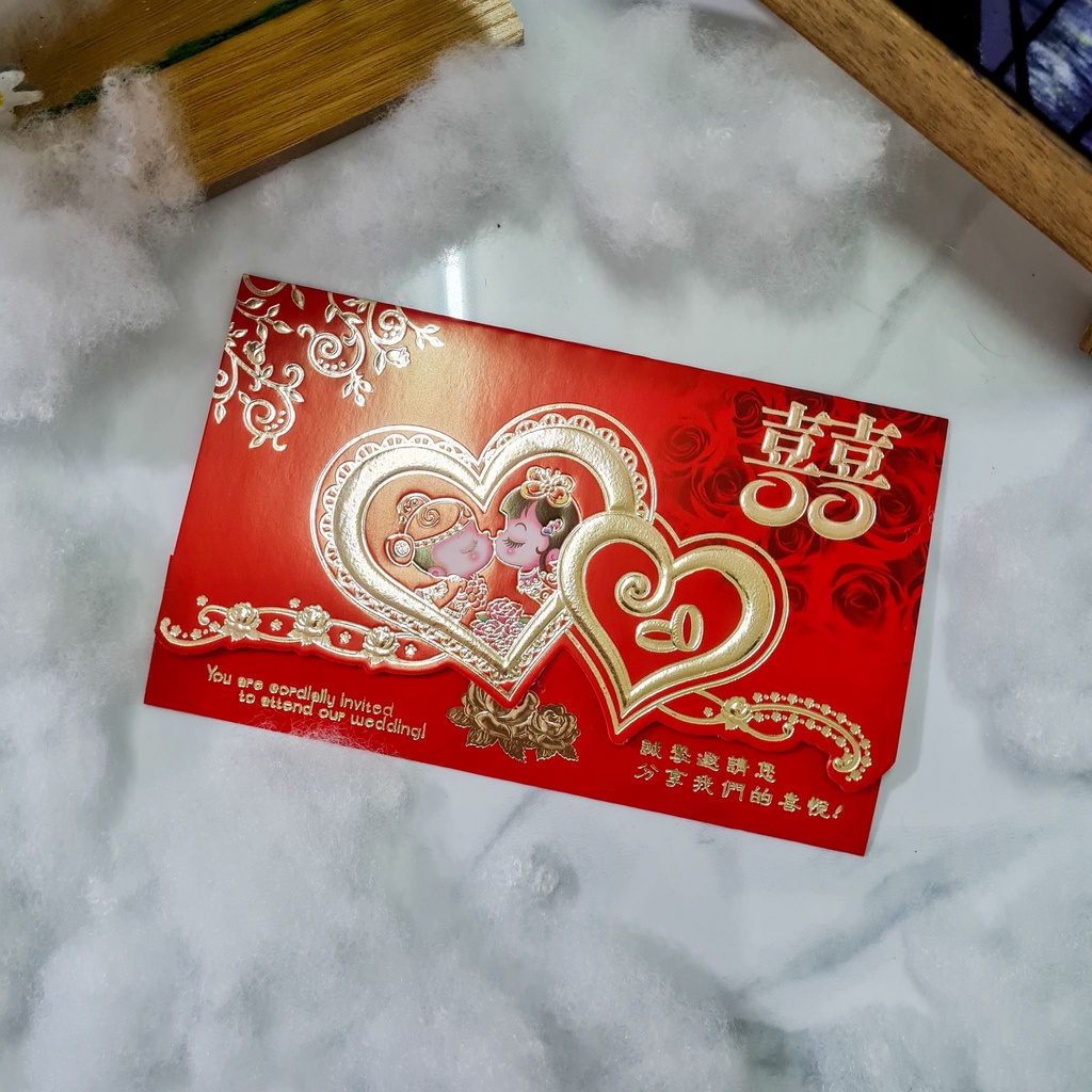 COVER UNDANGAN 10PCS AMPLOP CHINESE WEDDING INVITATION CARD JS101
