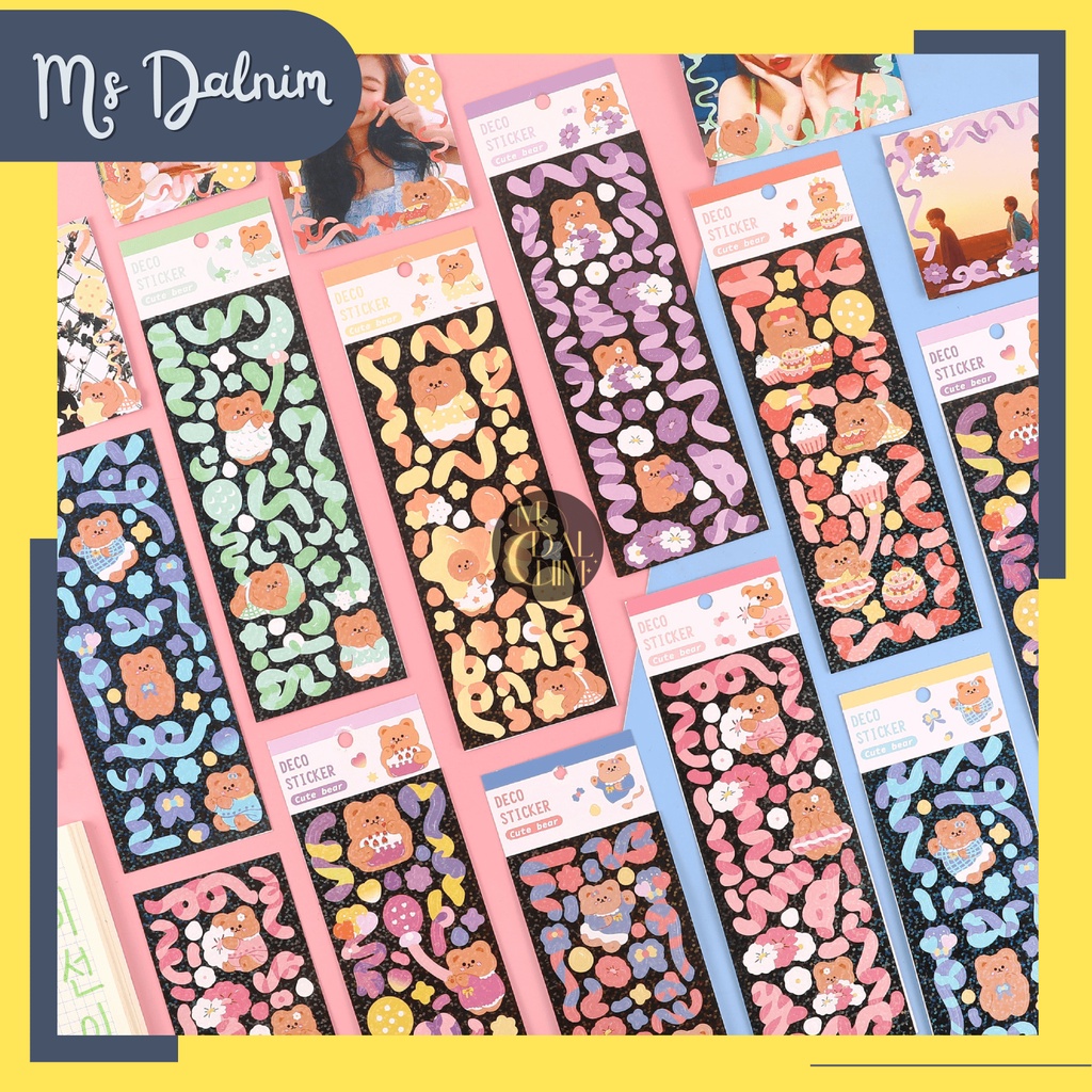 

Stiker Aesthetic Lucu Anti Air Motif Pita Mengkilap Confetti Bear Beruang / Deco Photocard PC Holder Dekorasi Jurnal Journal Diary Sticker Cartoon Cute Decor HP Kpop Idol Toploader Cahol Jepang Korea Kawaii DIY Planner Scrapbook Craft [ST86]