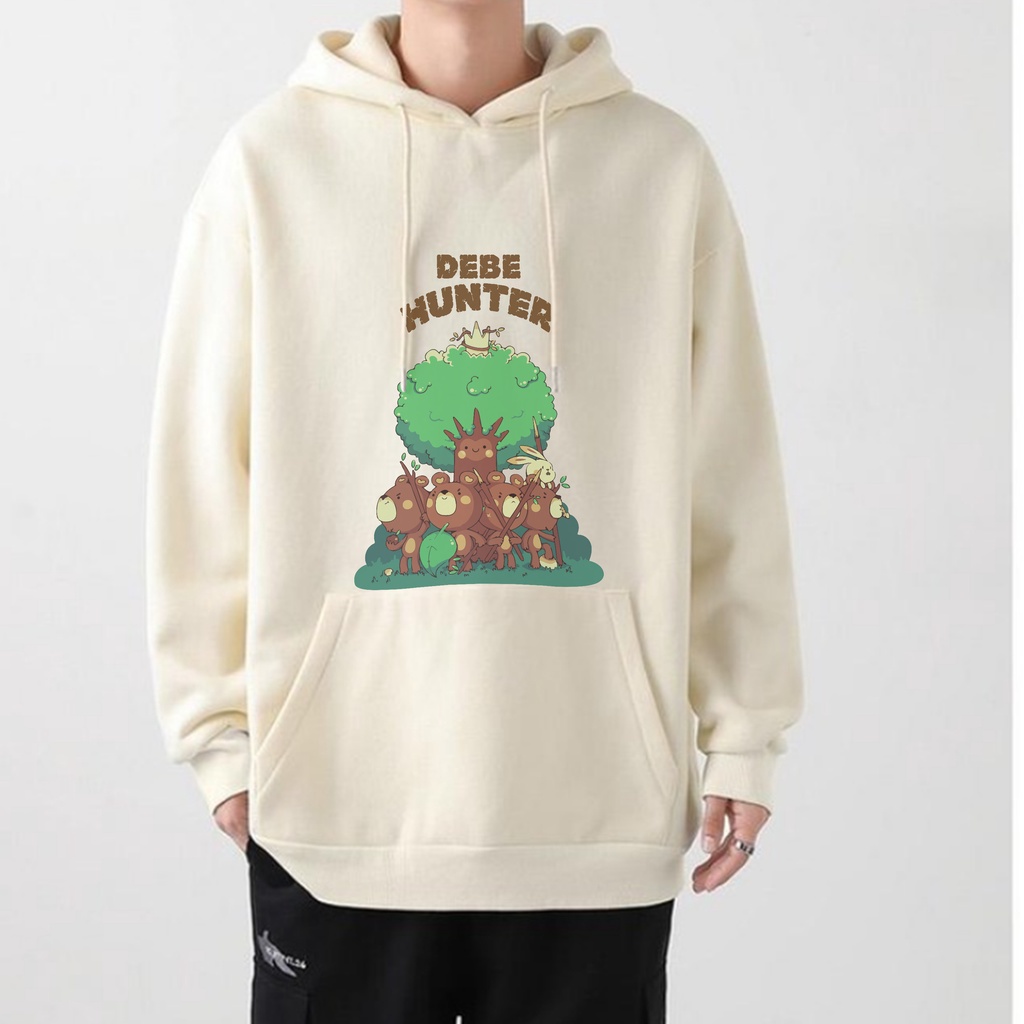 Hoodie  Debe Hunter Korean Style Sweatshirts Oversize Hoodie bahan Fleece Size L - XL - XXL - XXXL