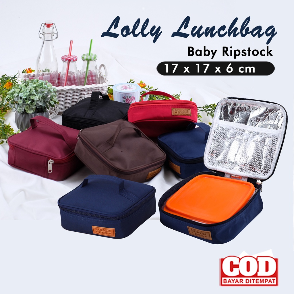 Tas Bekal Polos Lunch Bag Cooler Bag Aluminium Foil Lunch Box Set LOLY tuppyTempat Penyimpan Makanan