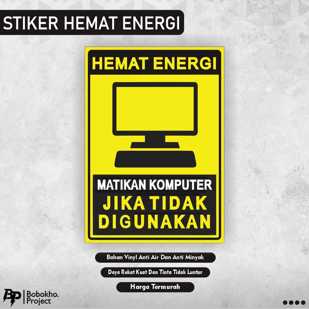 

Sticker Matikan komputer / sticker matikan listrik hemat energi / sticker matikan perangkat