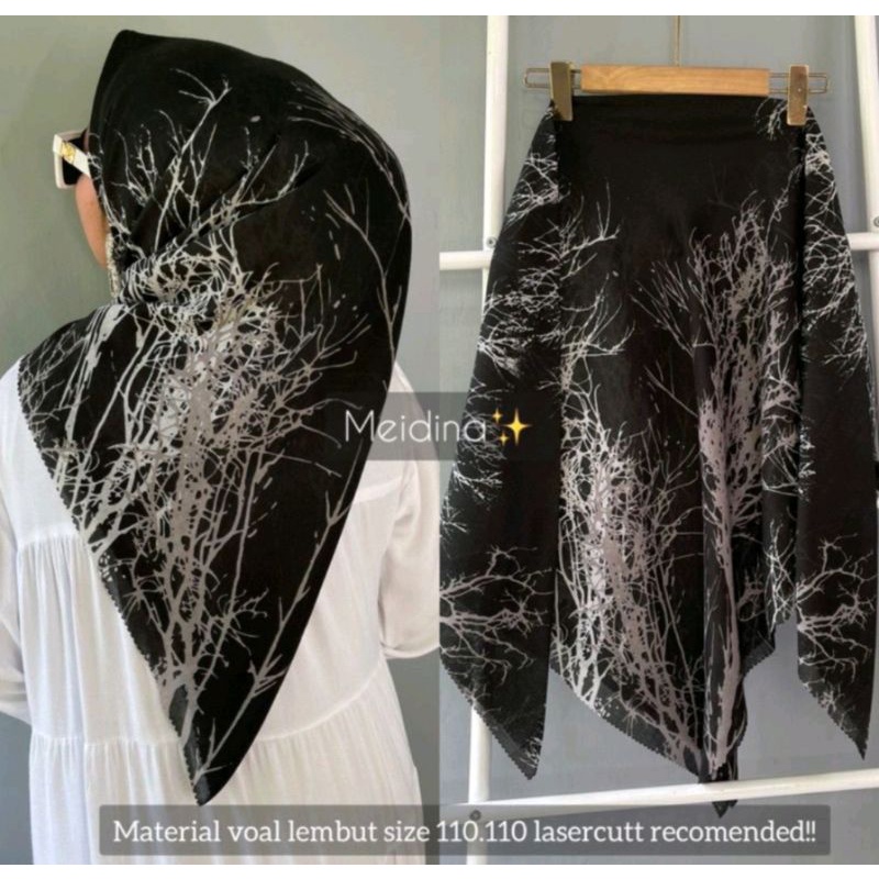HIJAB VOAL MOTIF AKAR TERBARU